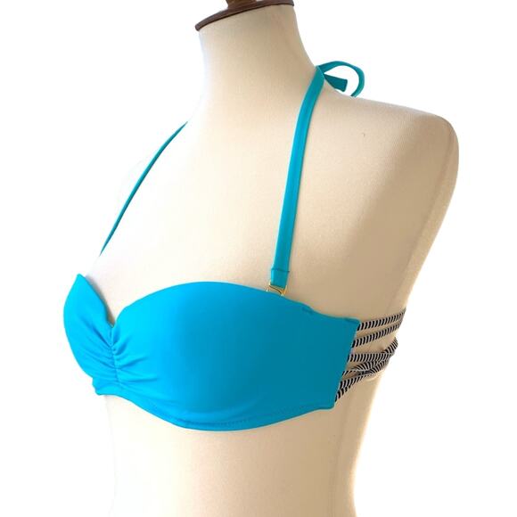 Victoria's Secret Bungee Cord Bandeau Bikini Top Blue Size 32B - Picture 5 of 8